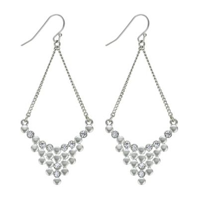 Silver crystal chandelier earring